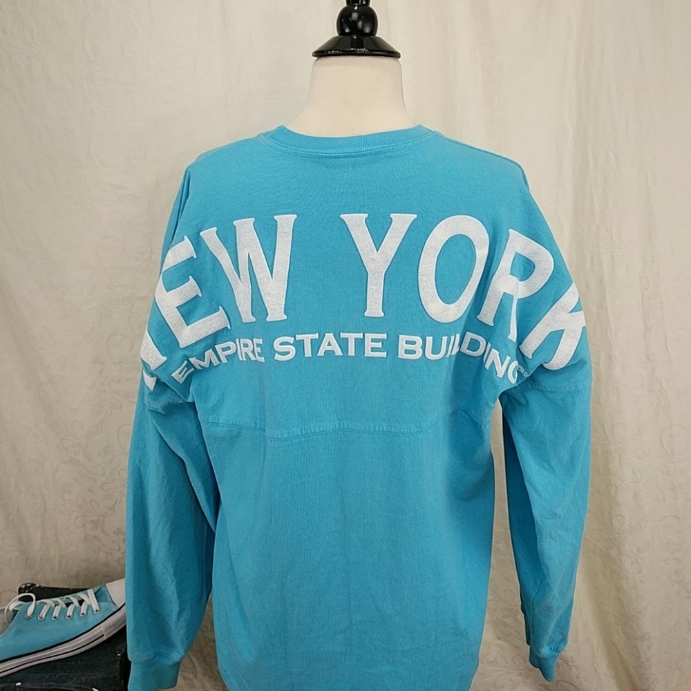 New York Empire State Building Spirit Long Sleeve Shirt Jersey Puff Print Small - Picture 3 of 4